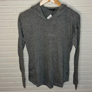 Terez Gray Athletic Hooded Pullover with Thumb holes, Women’s Size Small